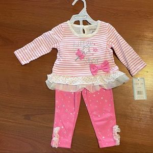 NWT 6-9m girls Little Star pink outfit